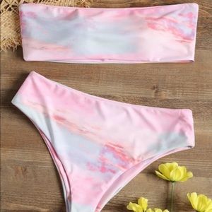pink watercolor bikini